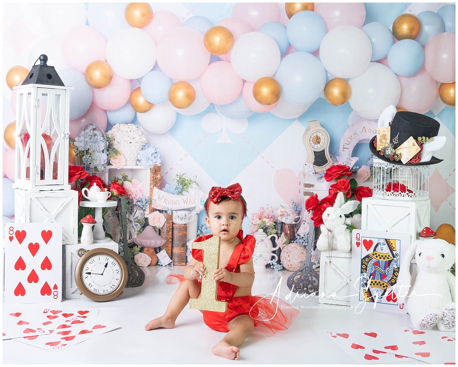 Toile de fond Nouveau-né Pays des Merveilles Pastel Ballons Enfants MRR9-133