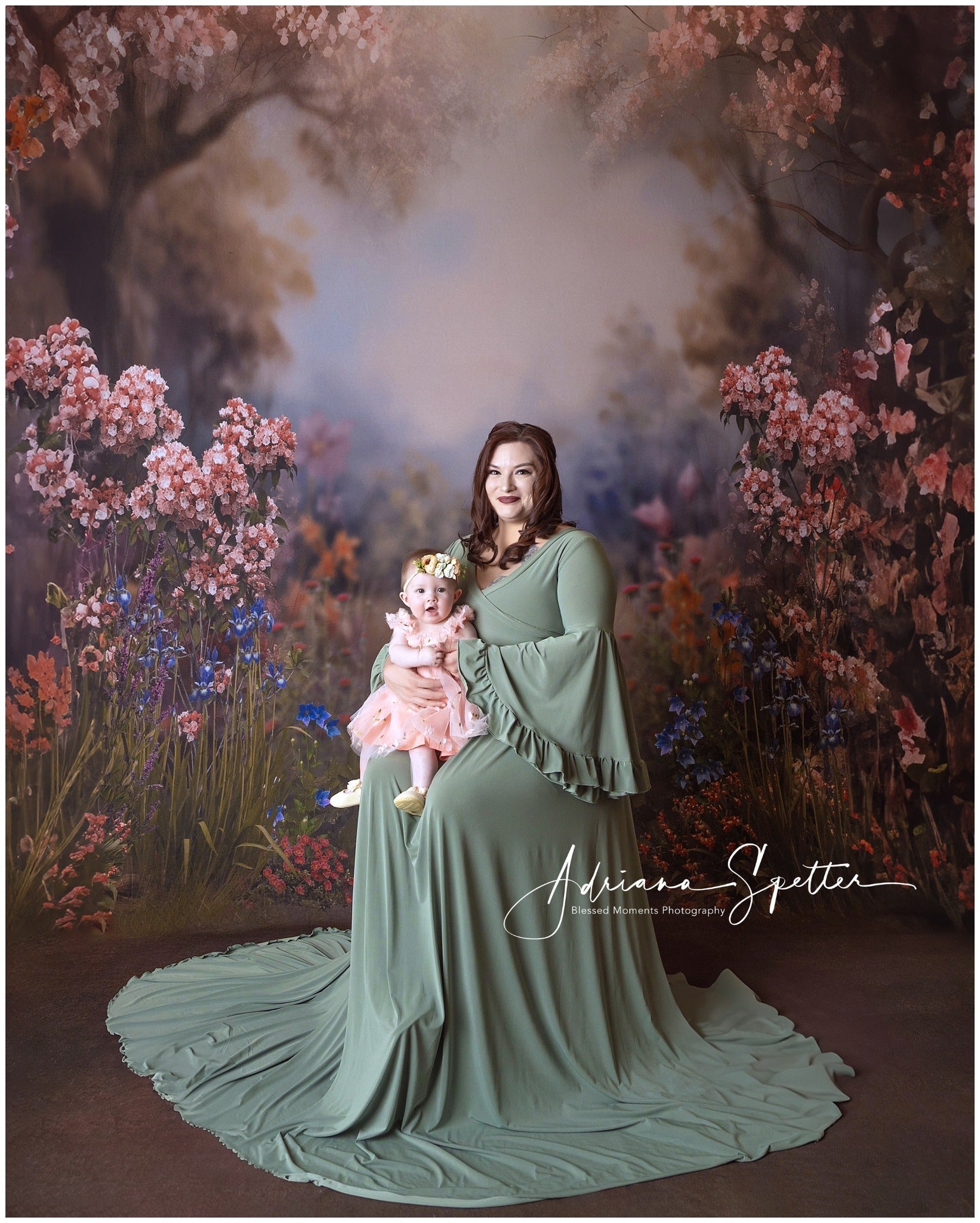 Fonds artistiques Allée fleurie Arbres en fleurs Fond artistique MRR10-57