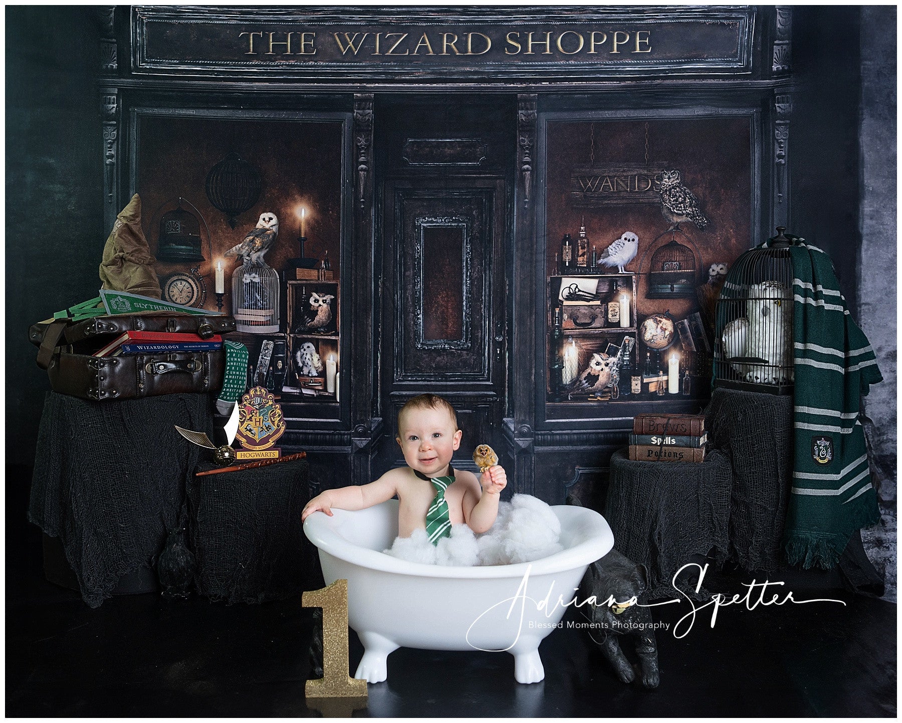 Fond d'Halloween Magique Boutique de sorcier Vitrine Fond photo d'Halloween MRR10-23