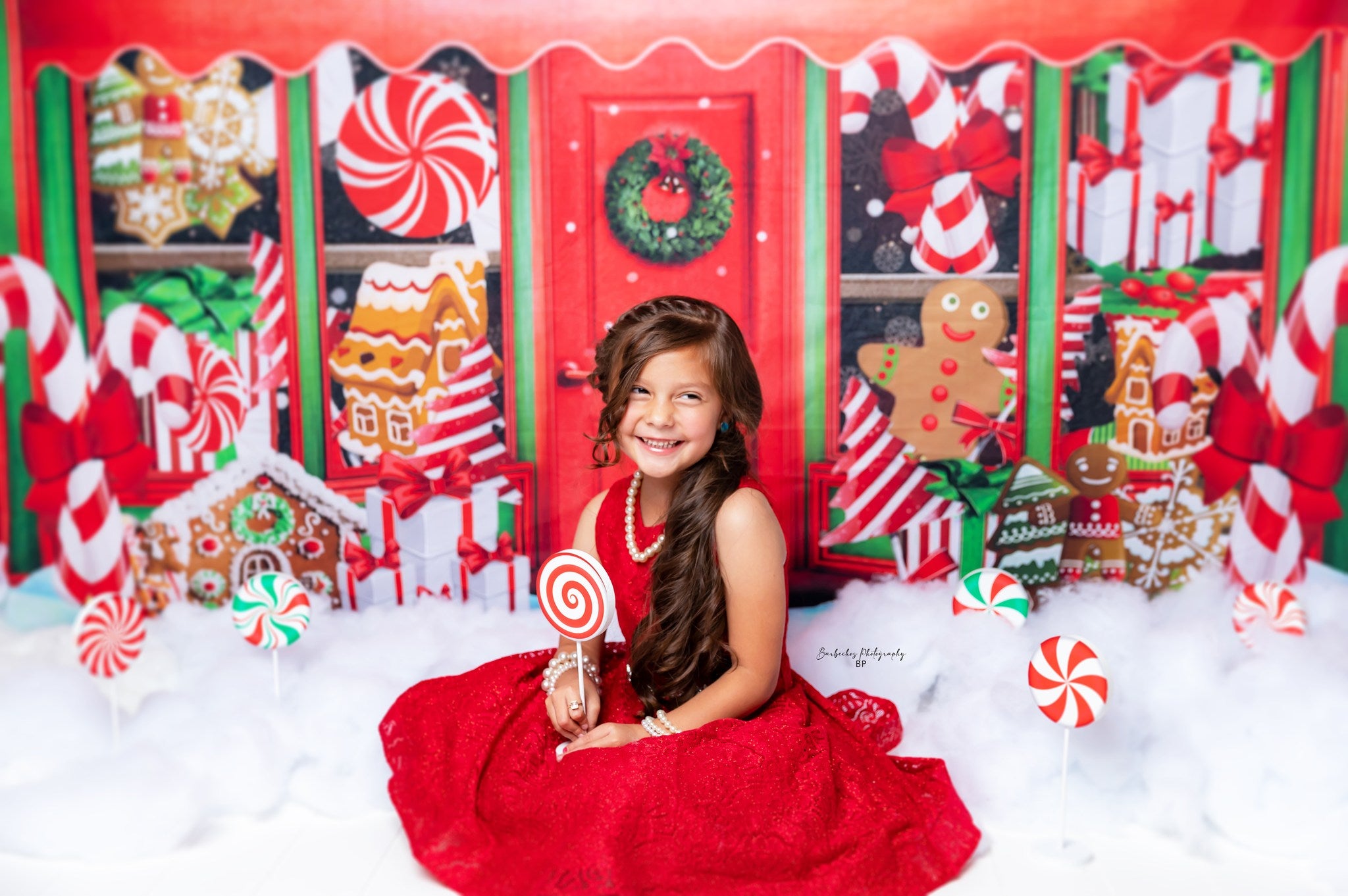 Bonbons Boutique Noël Vacances Hiver Toile de Fond D851