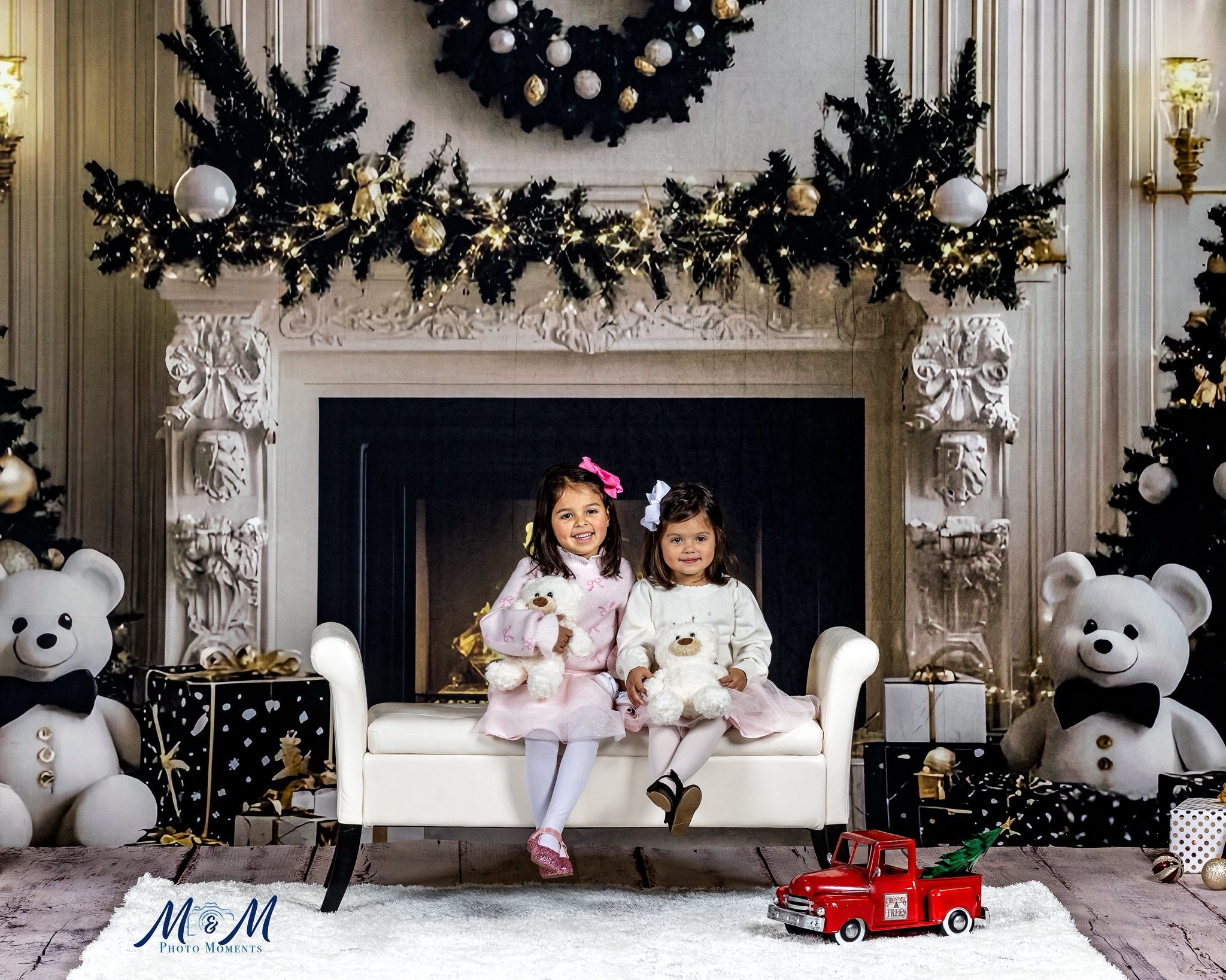 Toile de fond Noël Charme Ourson Confort Enfants CSH5-319