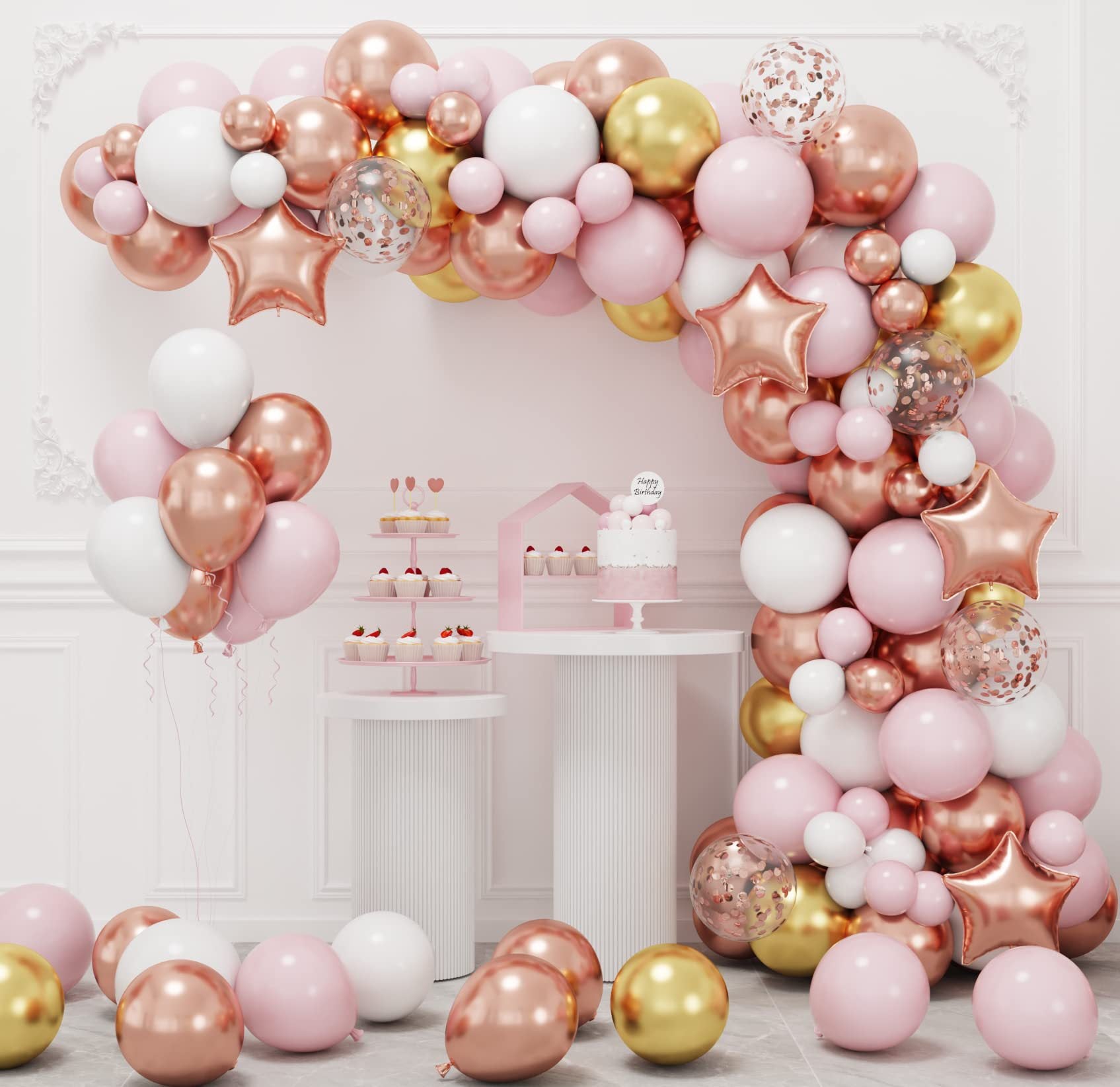 Chaîne de Ballons Rose Gold pour Mariage BA12