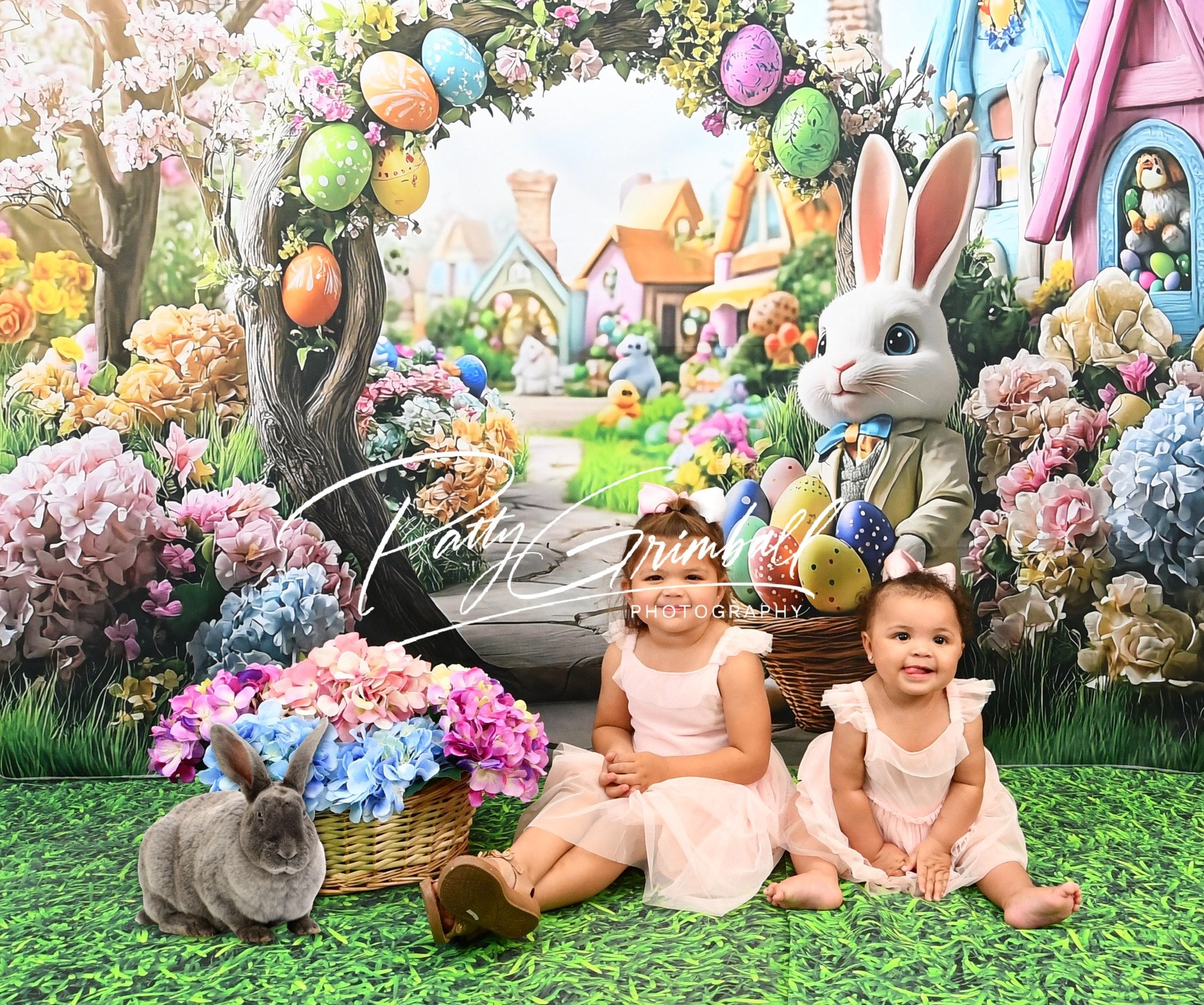 Toile de fond Pâques Idées Arche Lapin Jardin Fleuri BRP12-739