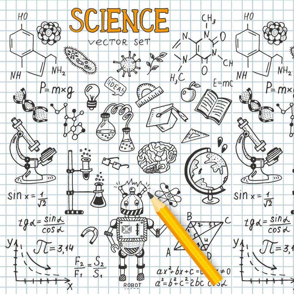 Toile de Fond de Photographie de Cahier de Sciences pour la Rentrée Scolaire BRP7-30