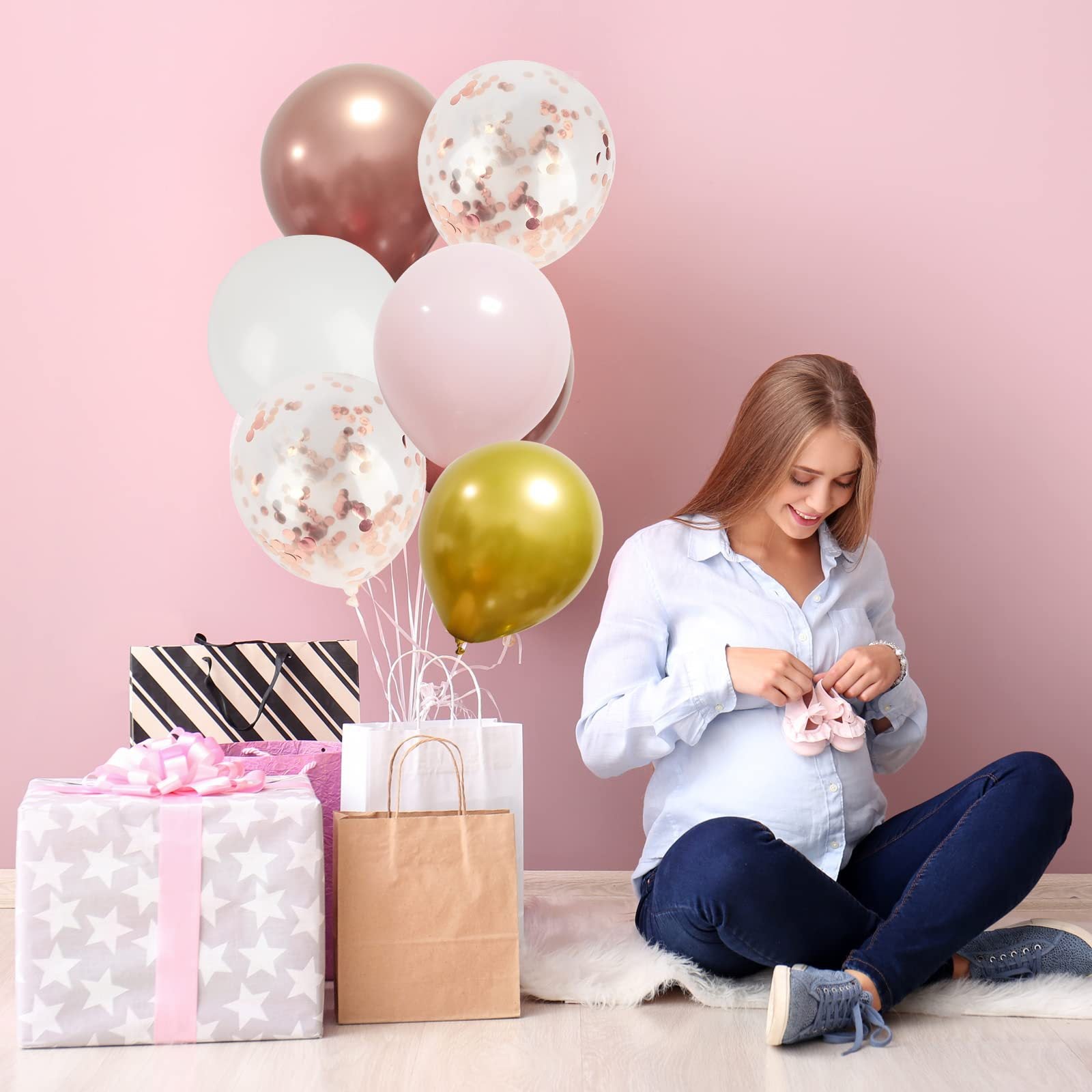 Chaîne de Ballons Rose Gold pour Mariage BA12