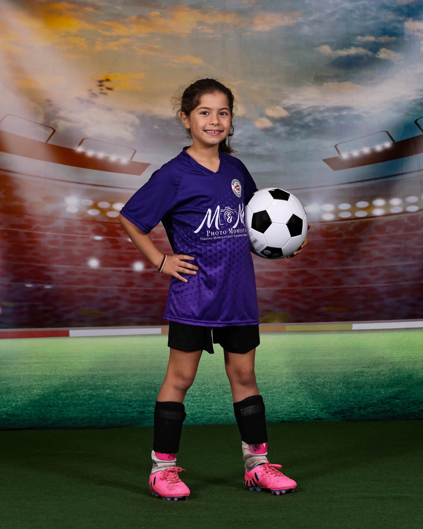 Champ de football de nuit met en vedette s Sports Photo Booth toile de fond M063