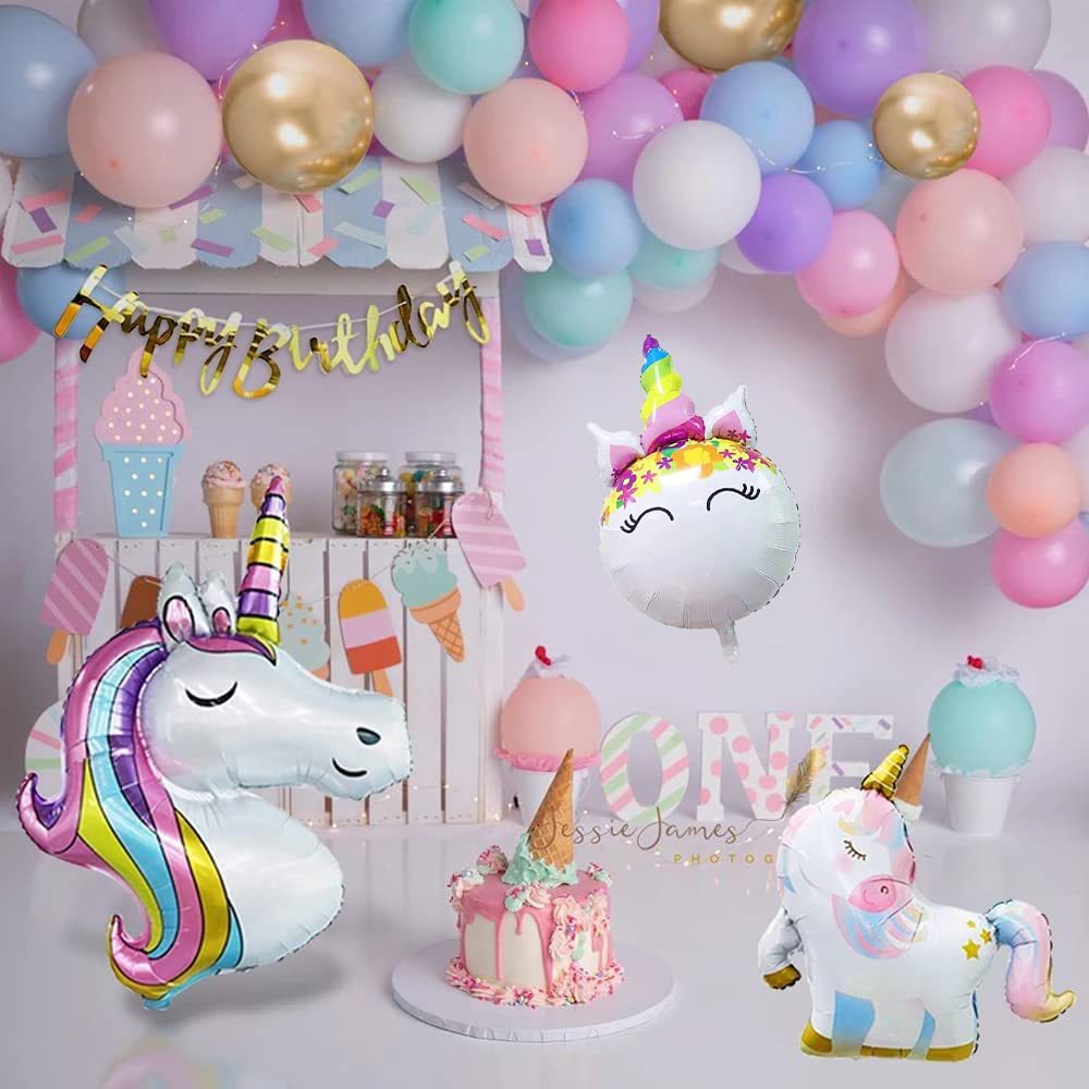 Chaîne de Ballons Macaron Licorne pour Anniversaire BA16