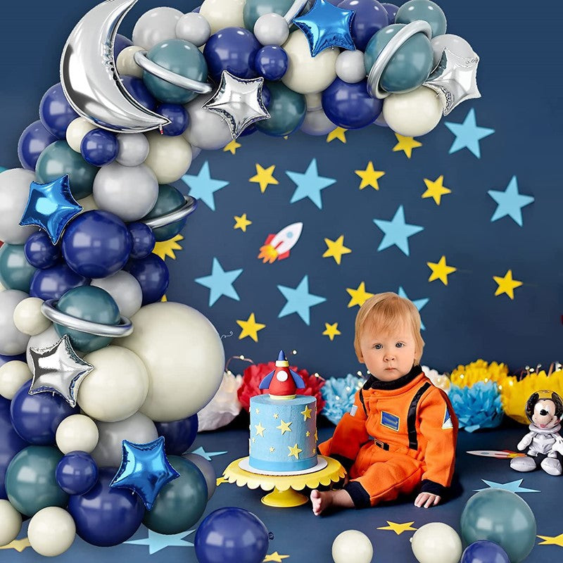 Chaîne de Ballons Astronaute Cartoon Argent Gris BA25