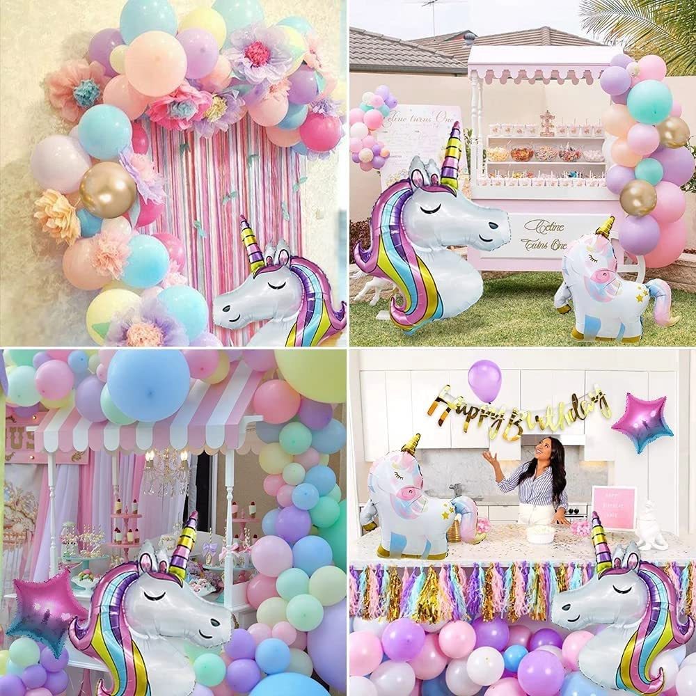 Chaîne de Ballons Macaron Licorne pour Anniversaire BA16