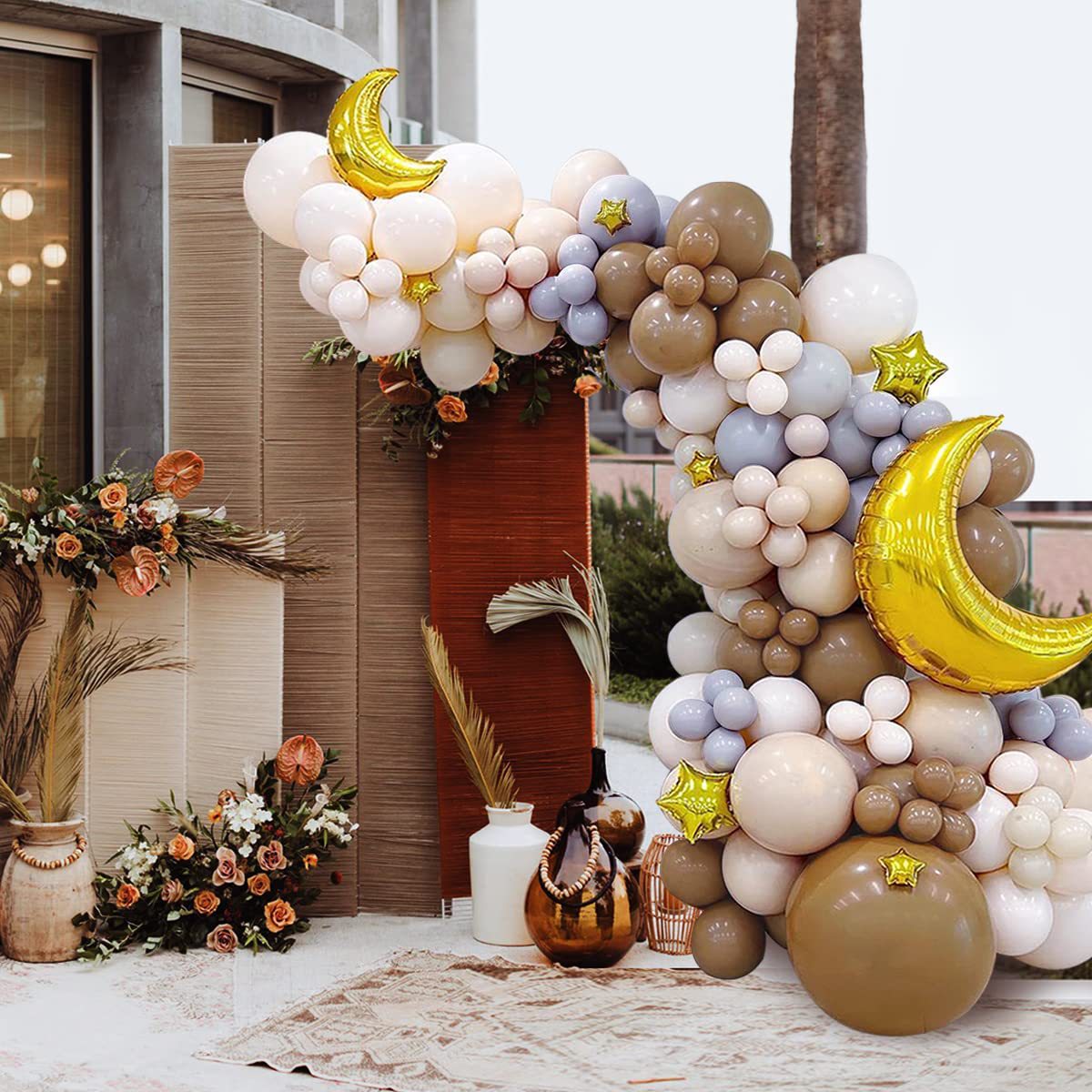 Chaîne de Ballons Étoile Lune Mignon pour Nouveau-né BA19