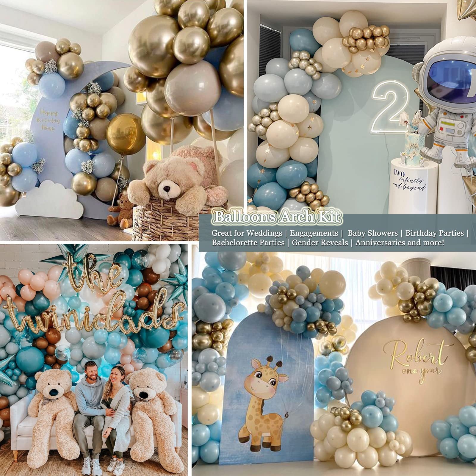 Chaîne de Ballons Luxueux Bleu Marine Vintage pour Mariage ou Anniversaire BA28