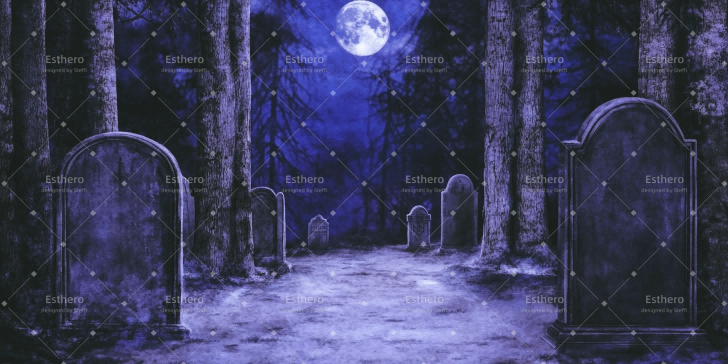 Fond de Scene Cimetière Addams CSH510-T2