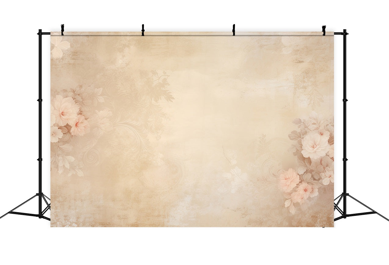 Toile de fond Portrait Mur Beige Décor Floral BRP-11-635