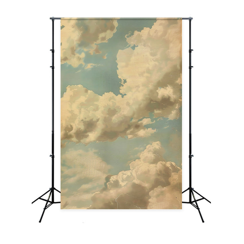 Toile de fond Portrait Mur Ciel Bleu Nuages Décor BRP-11-639