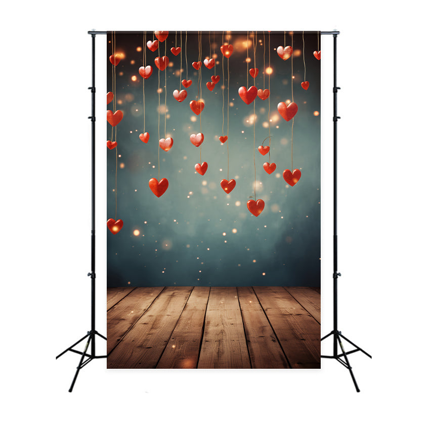 Toile de Fond St-Valentin Cœurs Brillants Guirlande Lumineuse BRP1-107
