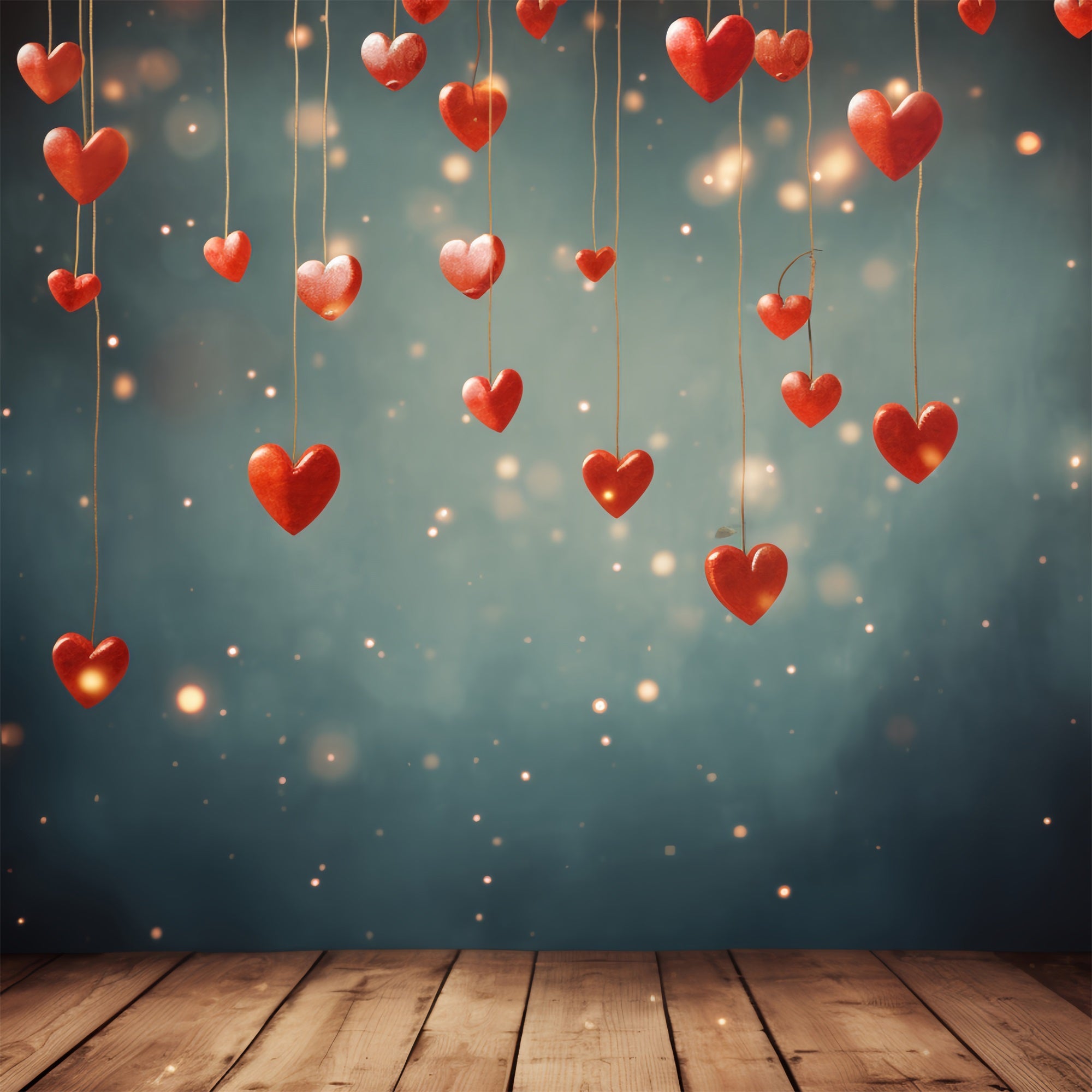 Toile de Fond St-Valentin Cœurs Brillants Guirlande Lumineuse BRP1-107