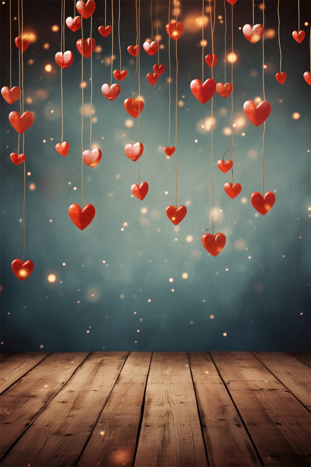 Toile de Fond St-Valentin Cœurs Brillants Guirlande Lumineuse BRP1-107