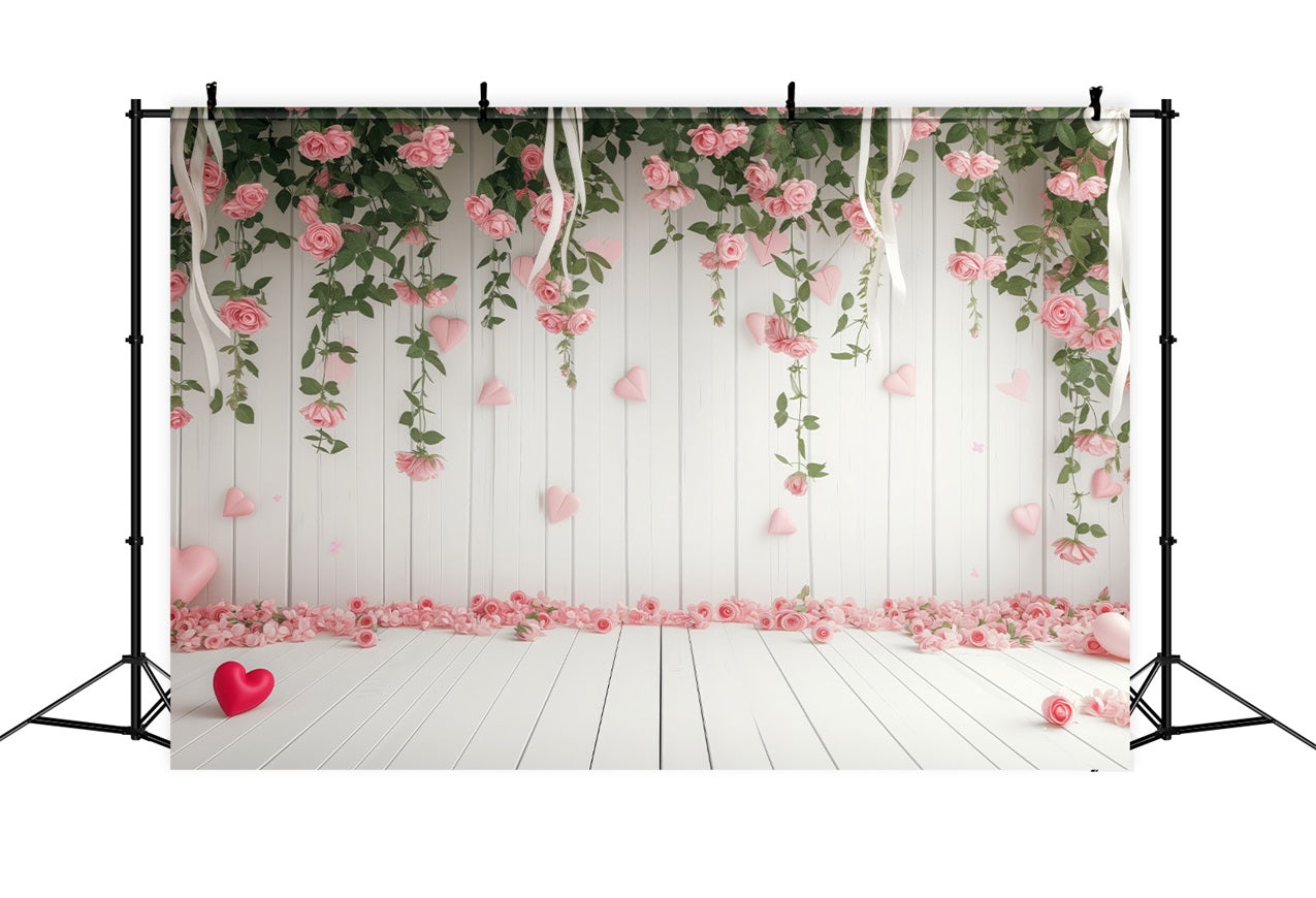 Toile de Fond Saint Valentin Cœurs Floraux Délicats Romance BRP1-110