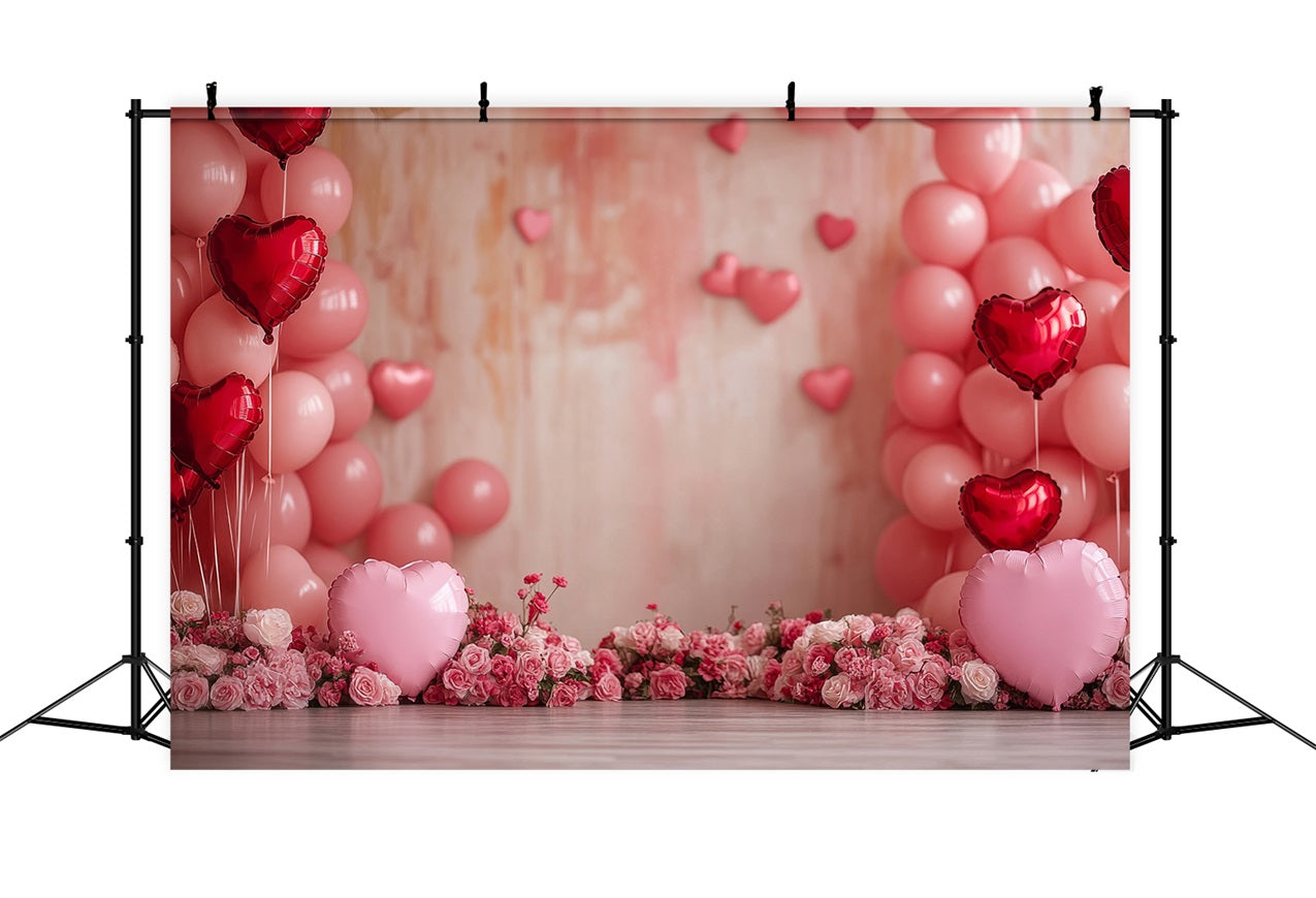 Toile de Fond St-Valentin Ballons Roses Poudrés Roses BRP1-116