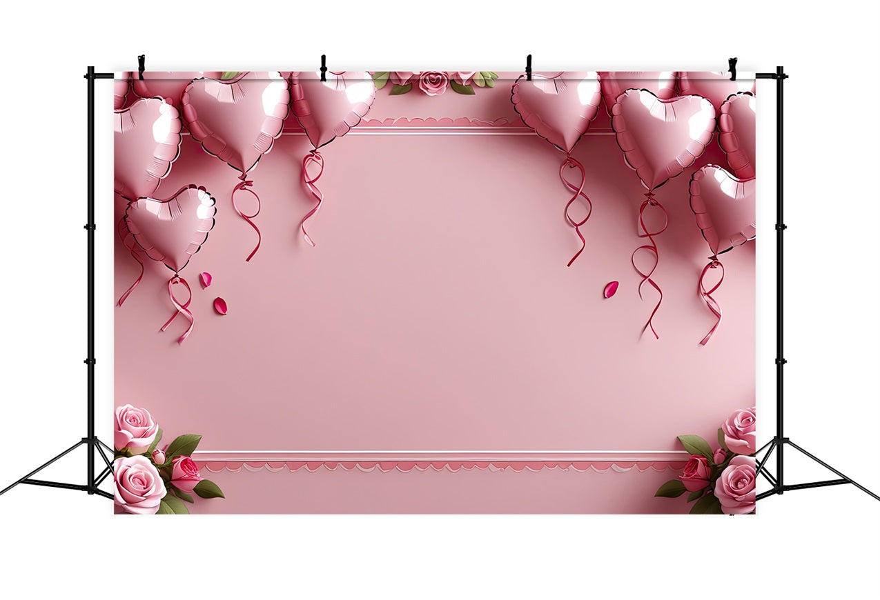 Toile de Fond Décor St-Valentin Ballons Roses Élégants Roses BRP1-121