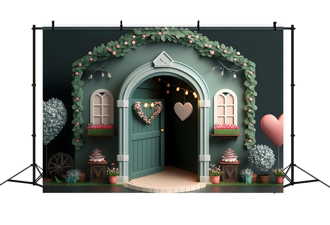 Toile de Fond Décor St-Valentin Arche Cœurs Floraux St-Valentin BRP1-137