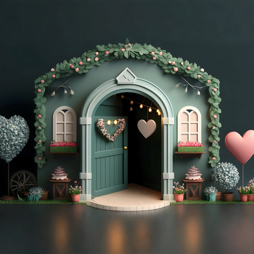 Toile de Fond Décor St-Valentin Arche Cœurs Floraux St-Valentin BRP1-137