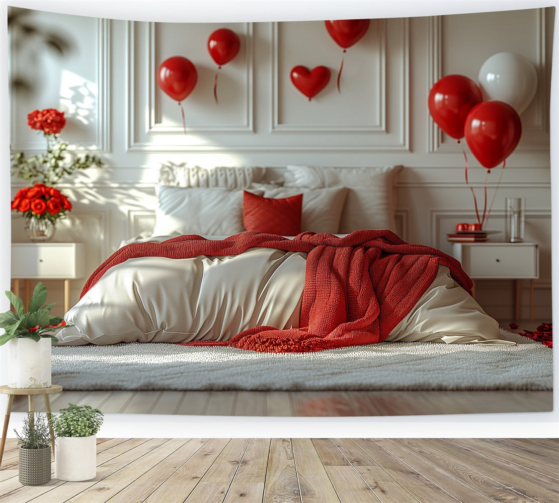 Toile de Fond St-Valentin Chambre Ballons Roses BRP1-143