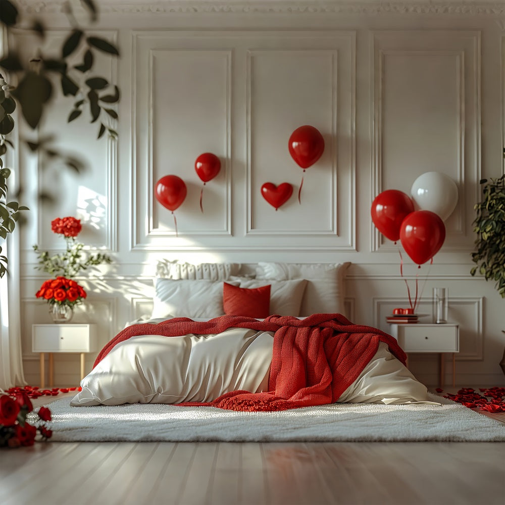 Toile de Fond St-Valentin Chambre Ballons Roses BRP1-143
