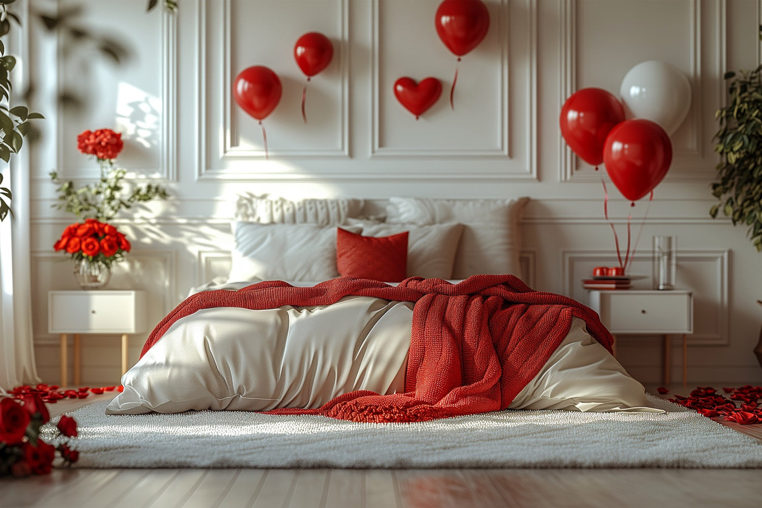 Toile de Fond St-Valentin Chambre Ballons Roses BRP1-143