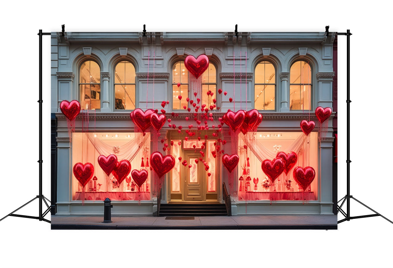 Toile de Fond St-Valentin Boutique de Ballons Cœurs BRP1-159