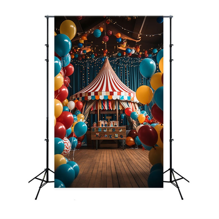 Toile de Fond Cirque Tente Ballons Vifs BRP1-177