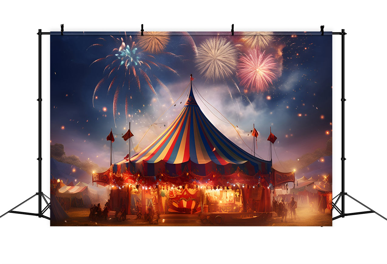 Toile de Fond Cirque Tente Feux d’Artifice Colorés BRP1-179