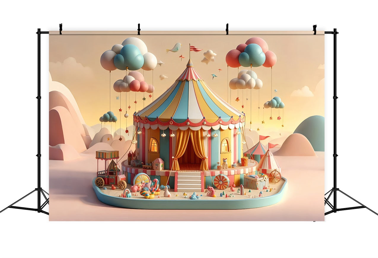 Toile de Fond Carnaval Nuages Pastel Féériques Tente BRP1-187