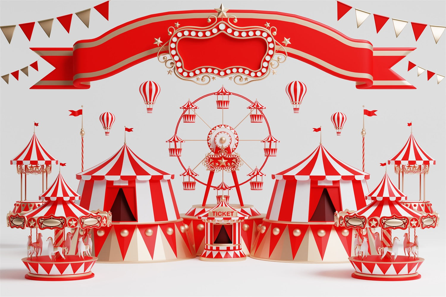 Toile de Fond Carnaval Tentes Rouges Design BRP1-193