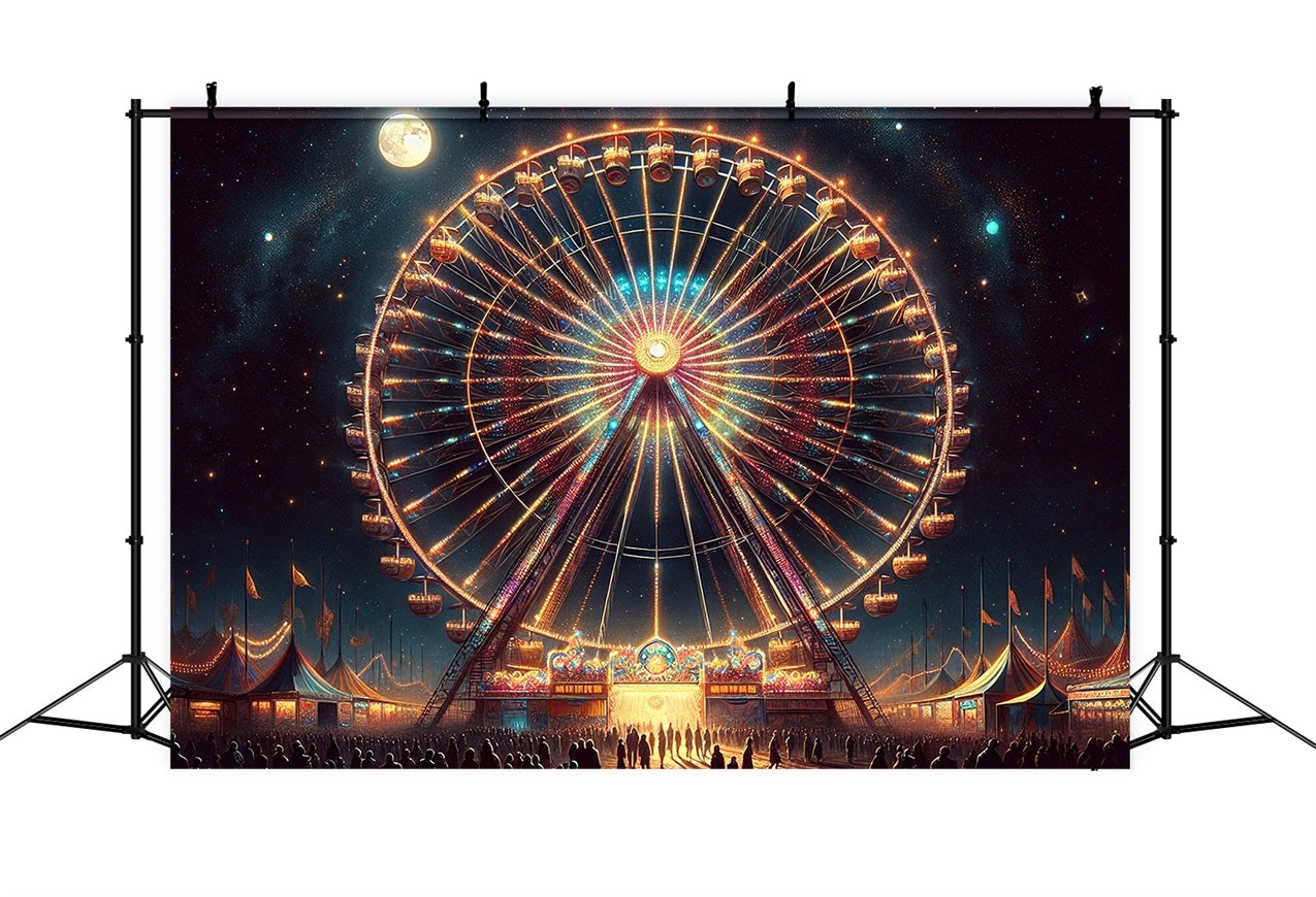 Toile de Fond Carnaval Grande Roue Nocturne Étoilée BRP1-202