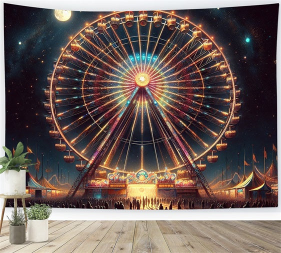 Toile de Fond Carnaval Grande Roue Nocturne Étoilée BRP1-202