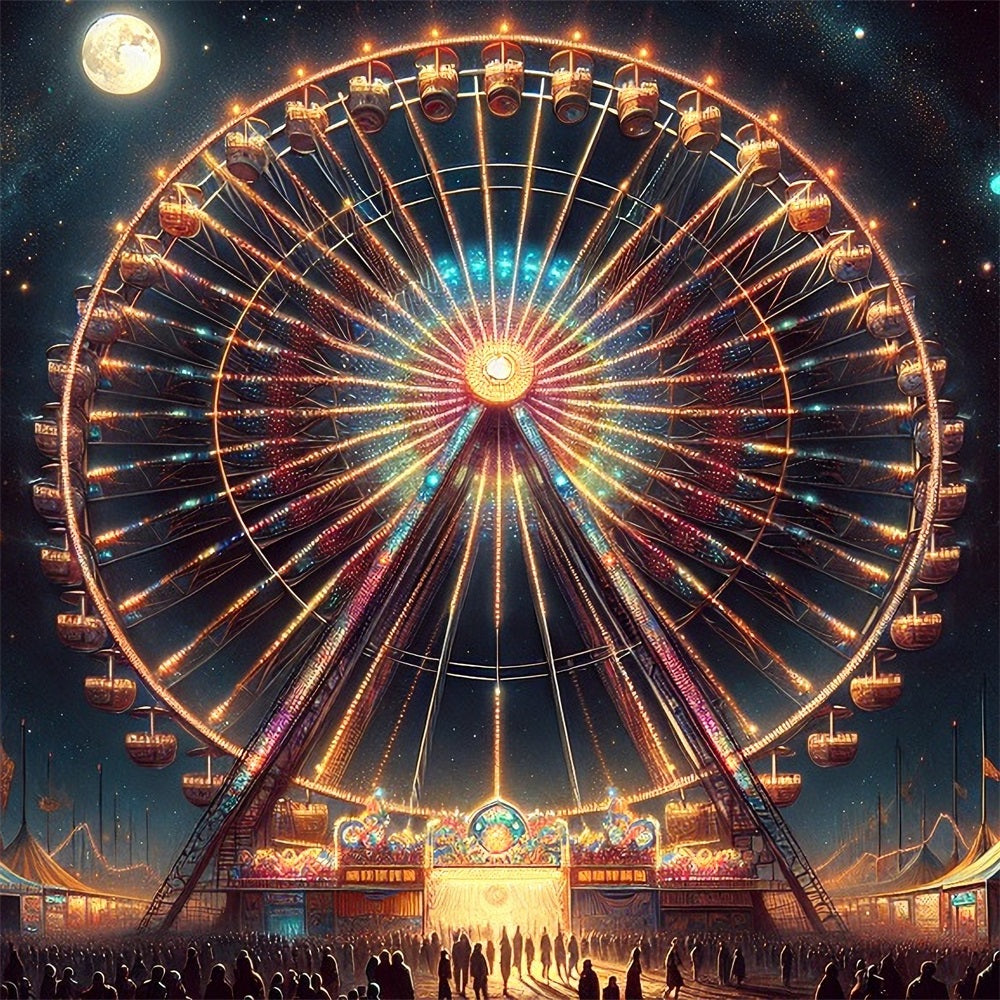 Toile de Fond Carnaval Grande Roue Nocturne Étoilée BRP1-202