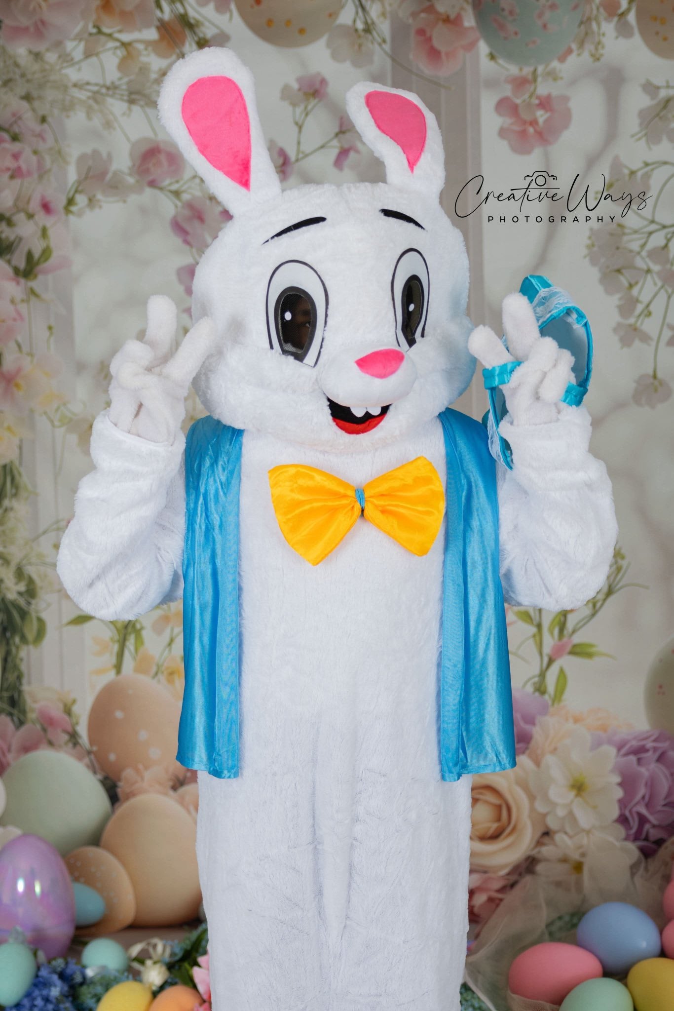 Toile de fond Pâques Fenêtre Charmante Lapins BRP1-213