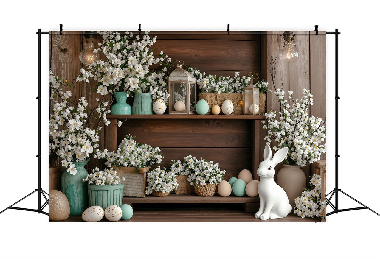 Toile de fond Pâques Lanternes Œufs Cerisier Fleurissant BRP1-234