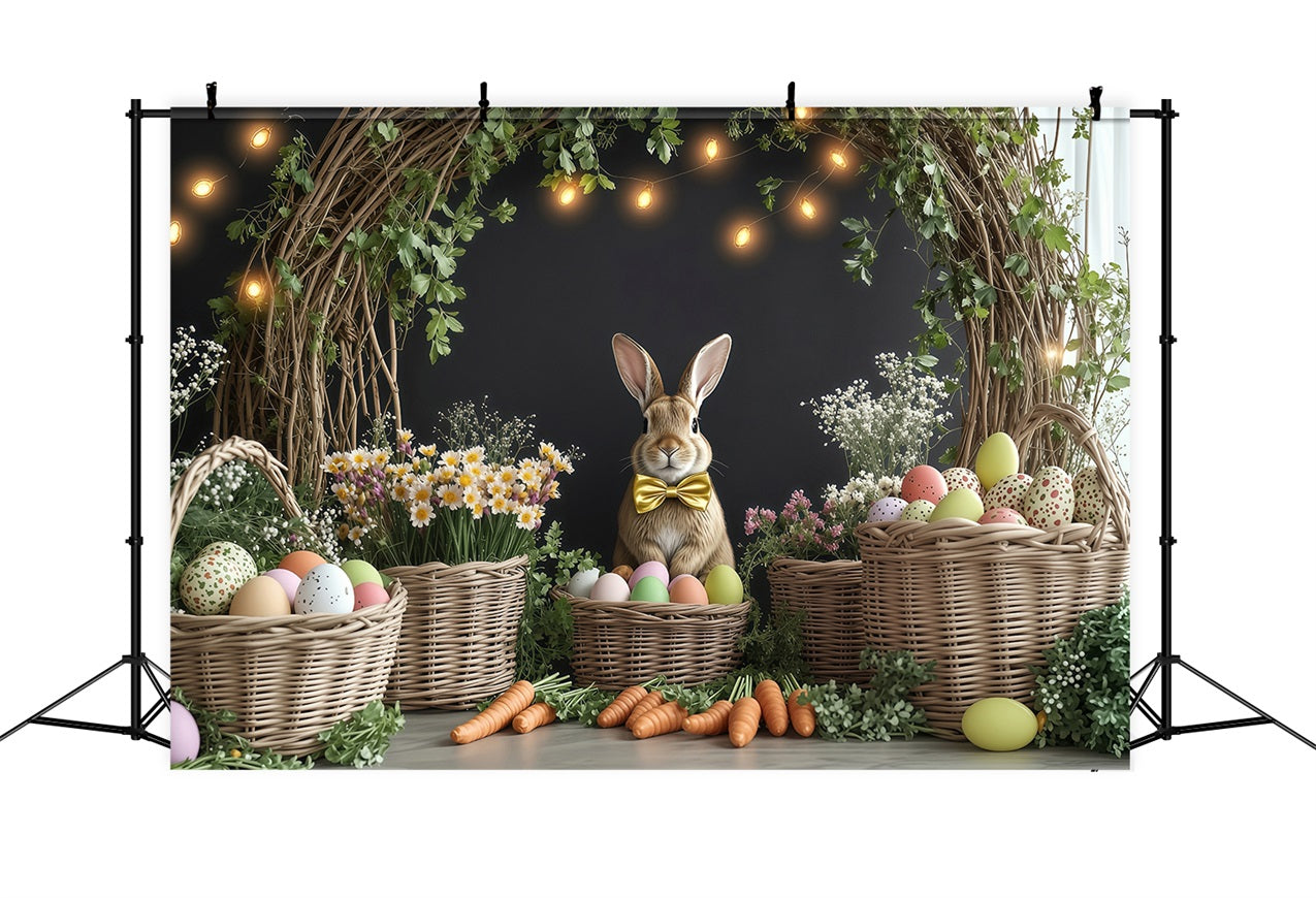 Toile de fond Pâques Panier Œufs Décor Lapin BRP1-247