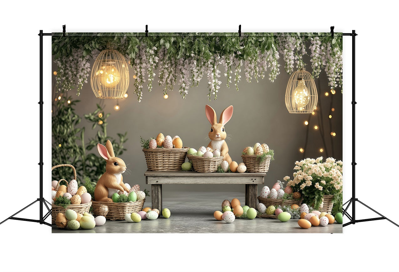 Fond Studio Photo Pâques Scène Pastel Lapin BRP1-248