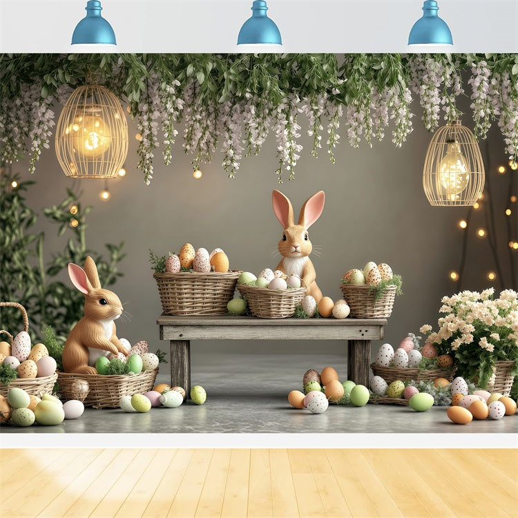 Fond Studio Photo Pâques Scène Pastel Lapin BRP1-248