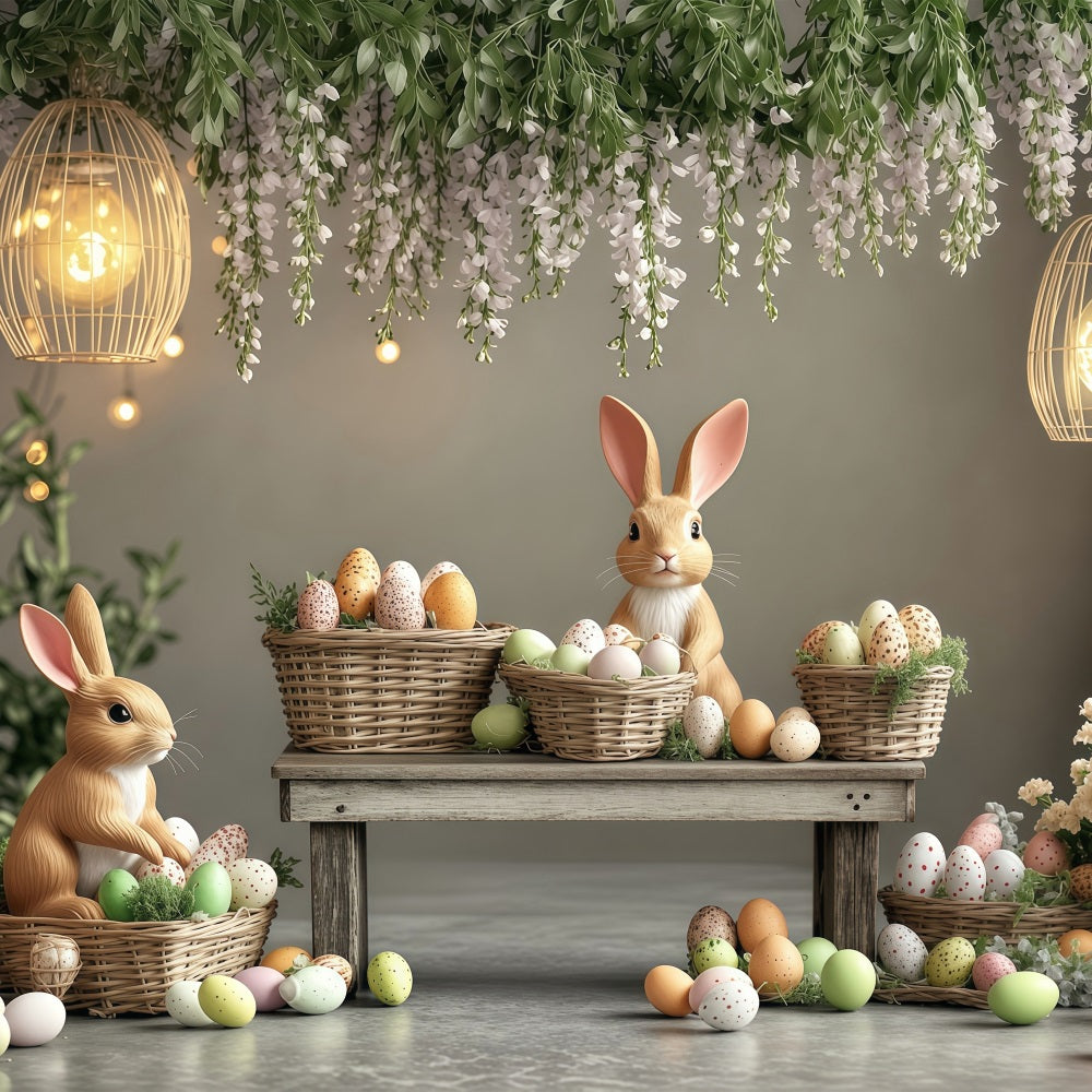 Fond Studio Photo Pâques Scène Pastel Lapin BRP1-248