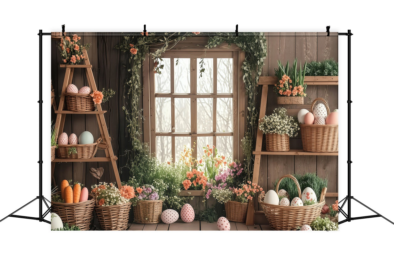 Toile de fond Pâques Panier Printemps Scène Fleurie BRP1-255