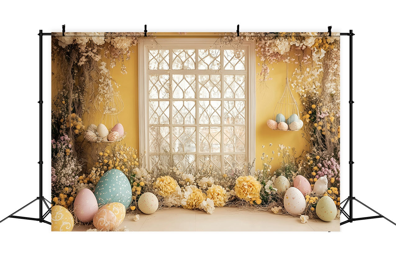 Toile de fond Pâques Couronne Festive Scène Œufs BRP1-263