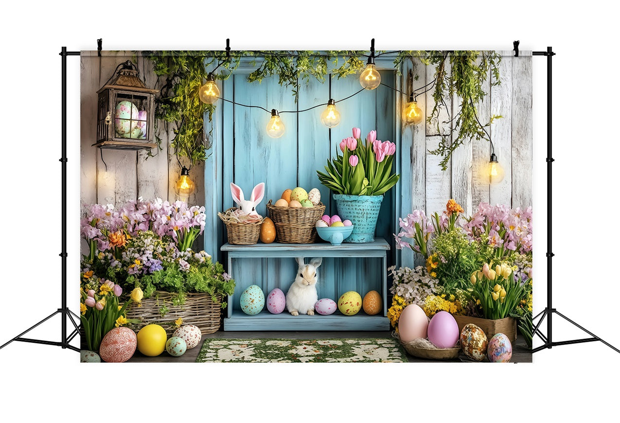 Fond Studio Photo Pâques Cottage Confort Lapin Œufs BRP1-267