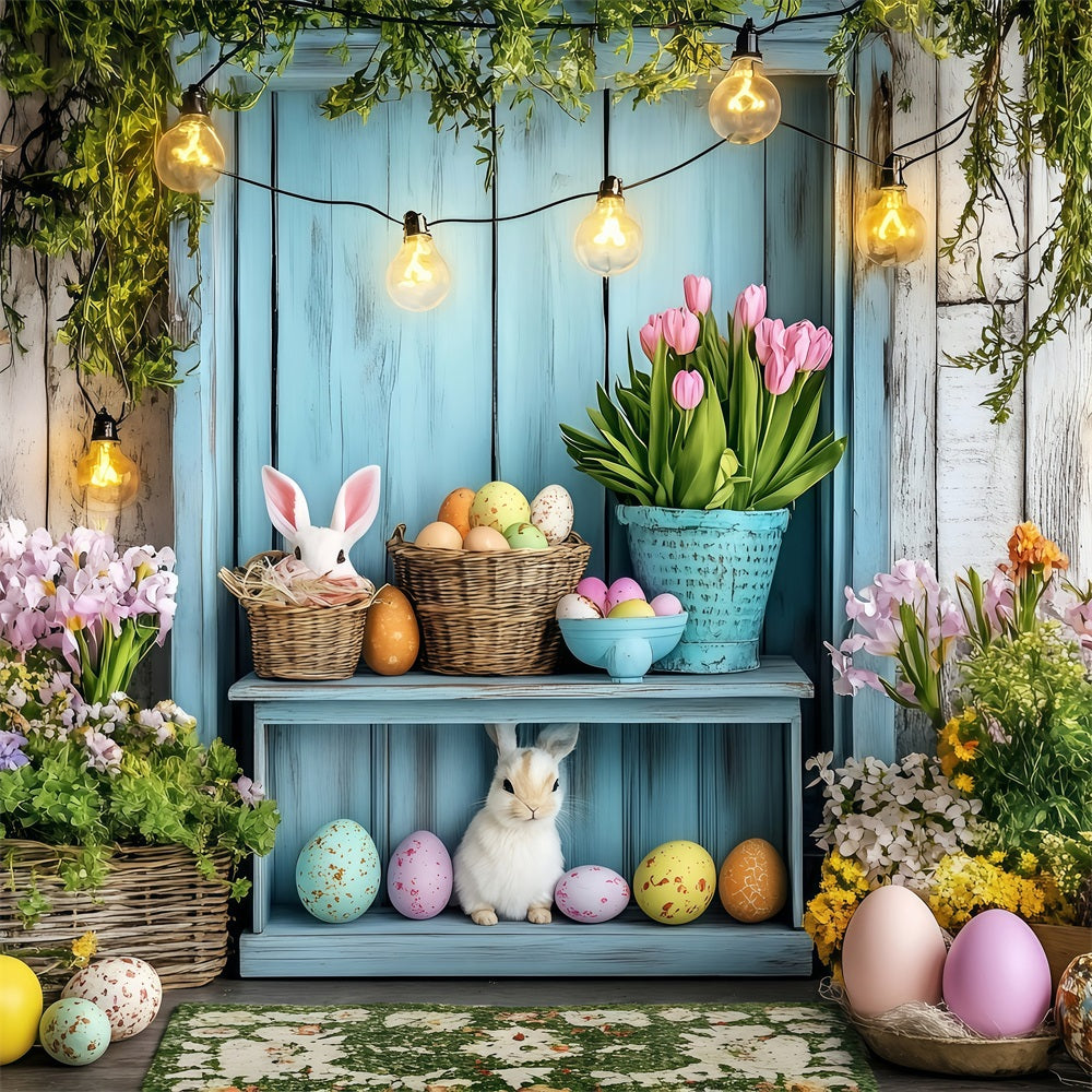Fond Studio Photo Pâques Cottage Confort Lapin Œufs BRP1-267