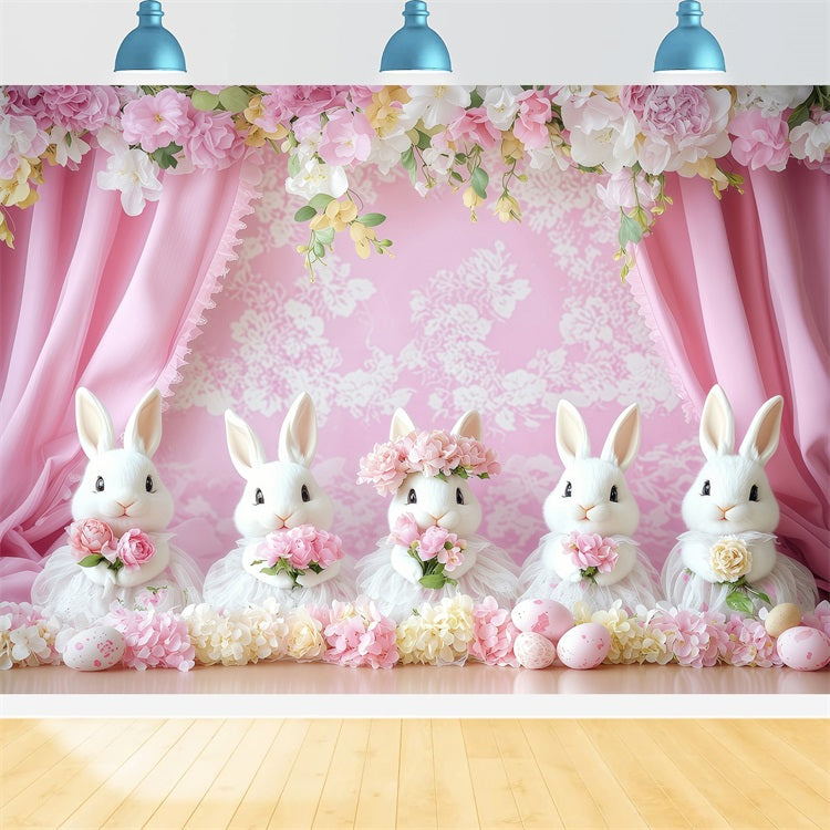 Toile de fond Pâques Célébration Lapin Rose BRP1-275