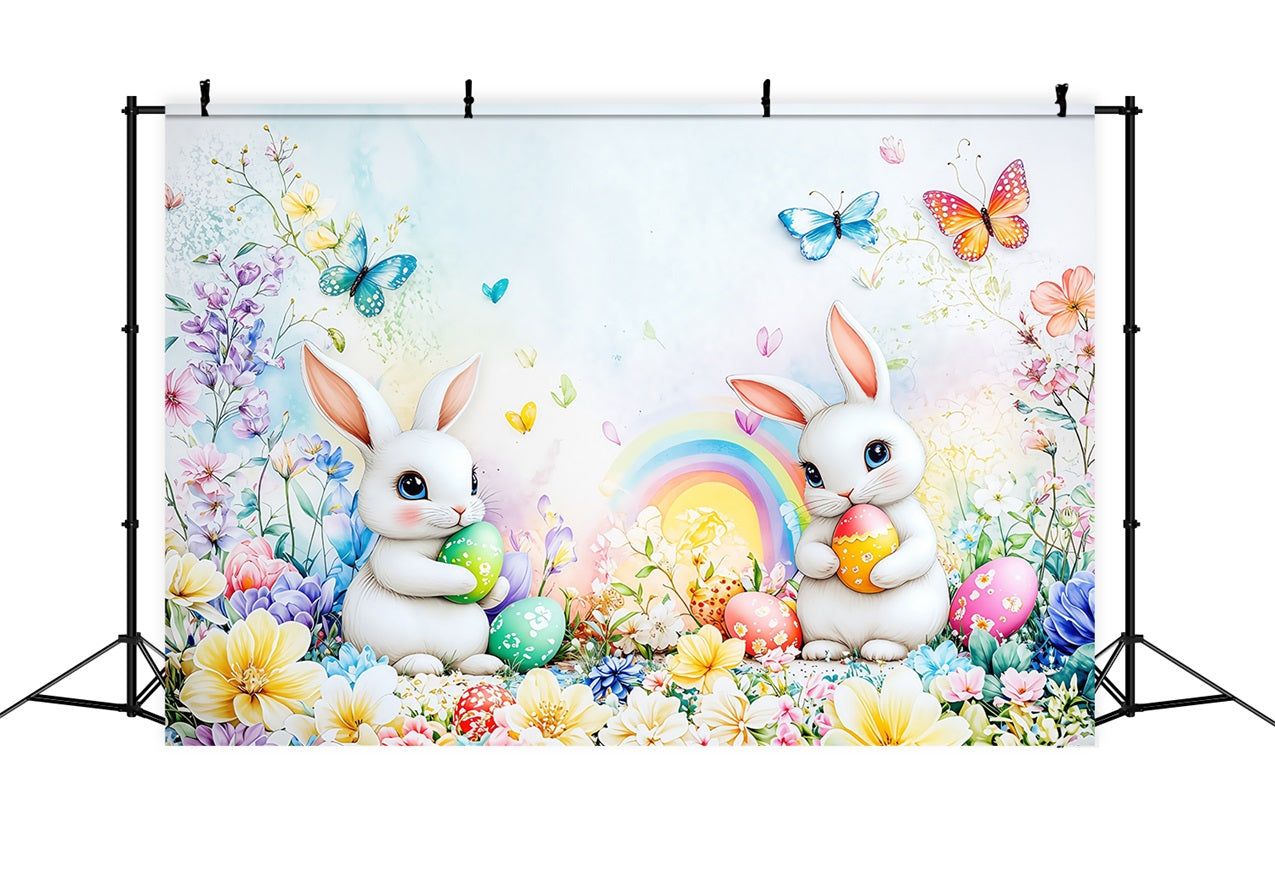 Fond Photo Pâques Arc-en-ciel Vibrant Décor Lapin BRP1-295