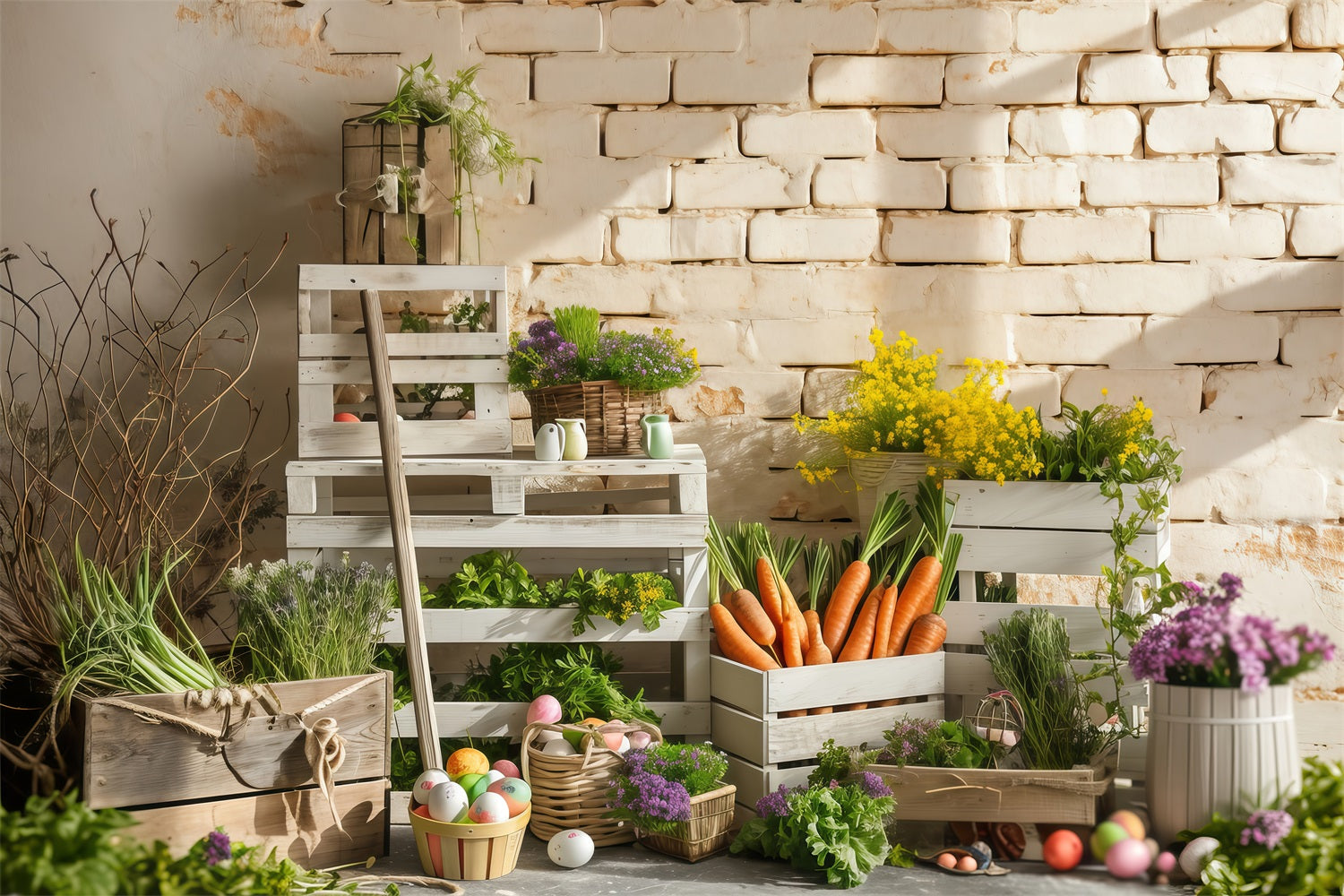 Fond Studio Photo Pâques Marché Fermier Produits Frais BRP1-299